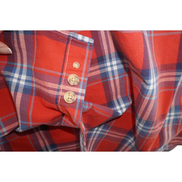 Duluth Trading Co Red Plaid Short Sleeve Button Up Shirt Men’s XL Cotton - Picture 4 of 4